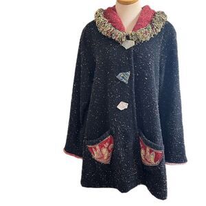 Lee Andersen Lagenlook Art To Wear Deco Button Jacket Size 1X